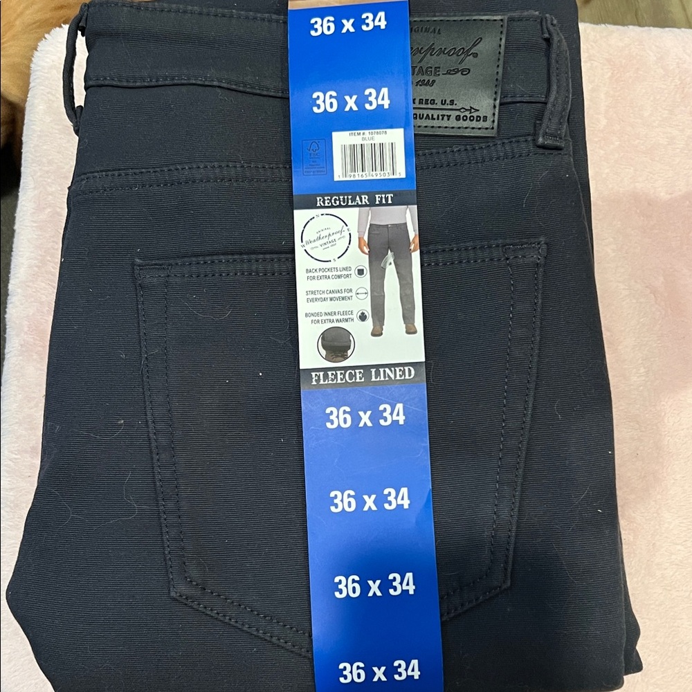 Fleece-Lined Men’s Jeans – Black (Regular Fit)